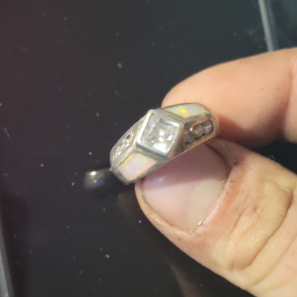 Opal and Gemstone Silver Ring